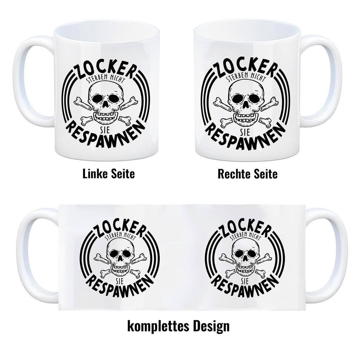 Zocker sterben nicht sie respawnen Totenkopf Kaffeebecher