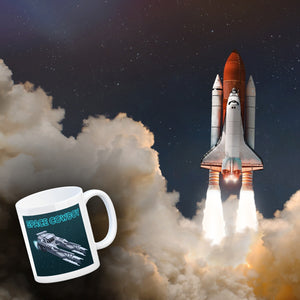 Space Cowboy Raumschiff Kaffeebecher