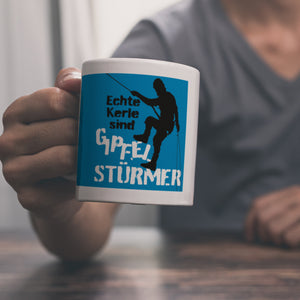 Echte Kerle sind Gipfelstürmer Kaffeebecher für Kletterer