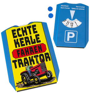 Echte Kerle fahren Traktor Parkscheibe in gelb