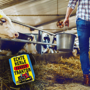 Echte Kerle fahren Traktor Parkscheibe in gelb
