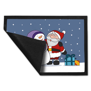 Schneemann und Weihnachtsmann Fußmatte