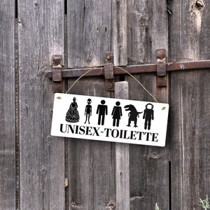 Unisex-Toilette Metallschild