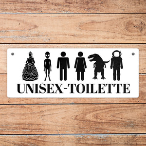 Unisex-Toilette Metallschild