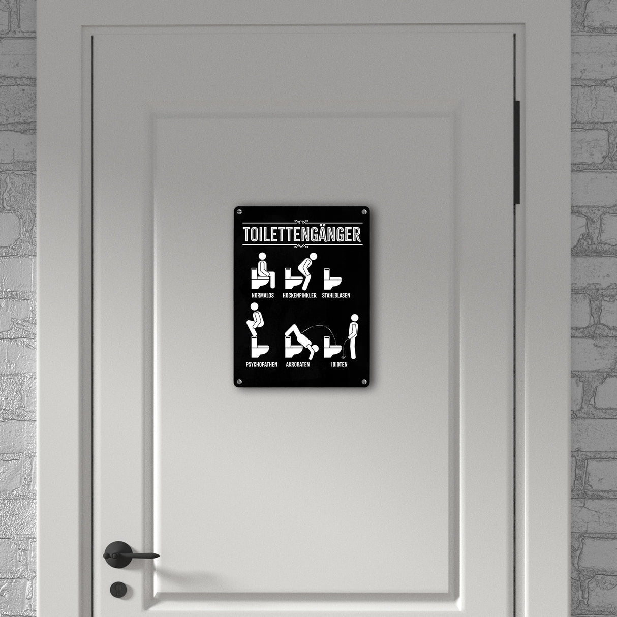 Toilettengänger Metallschild mit witzigem Motiv