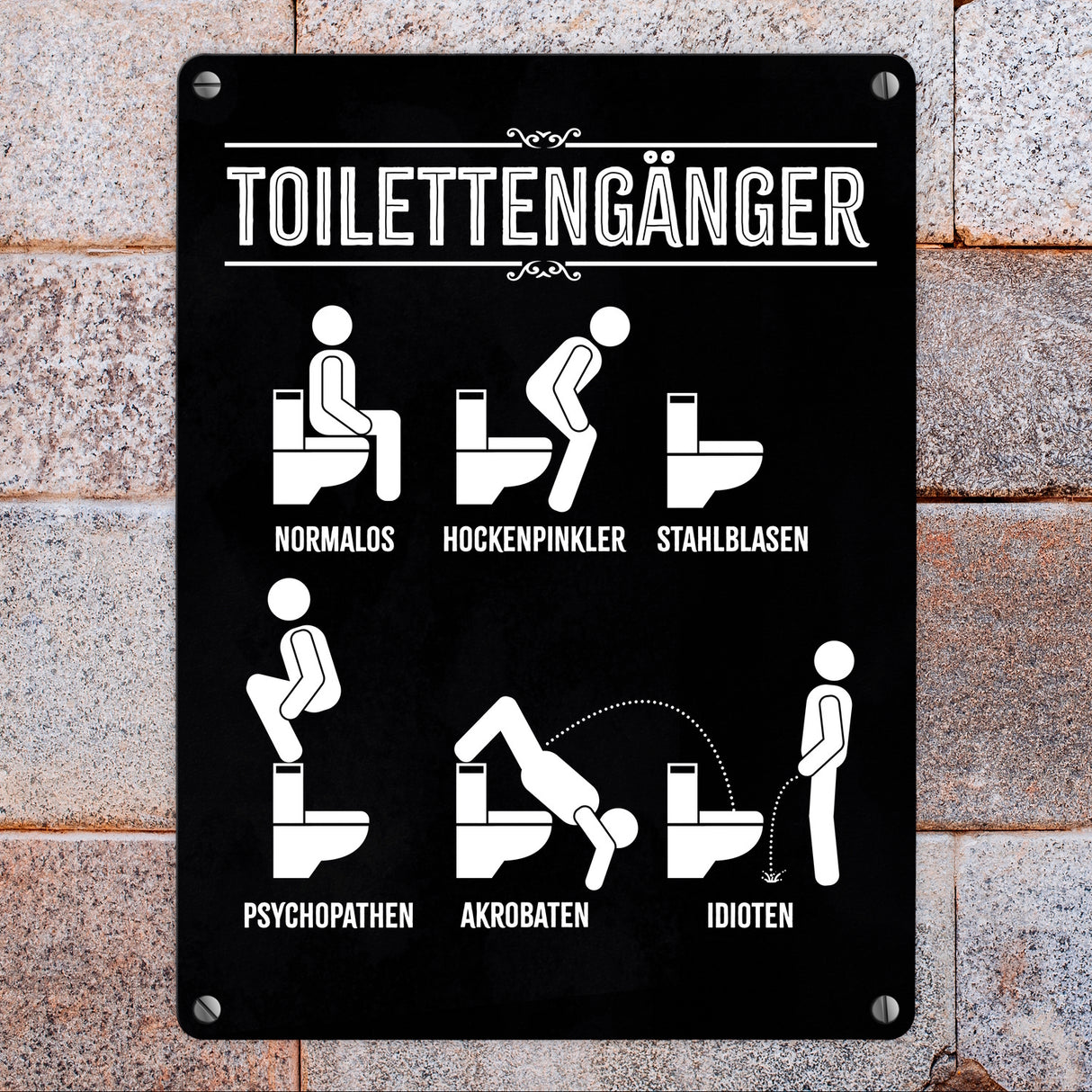 Toilettengänger Metallschild mit witzigem Motiv