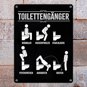 Toilettengänger Metallschild mit witzigem Motiv