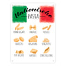 Italienische Pasta Metallschild