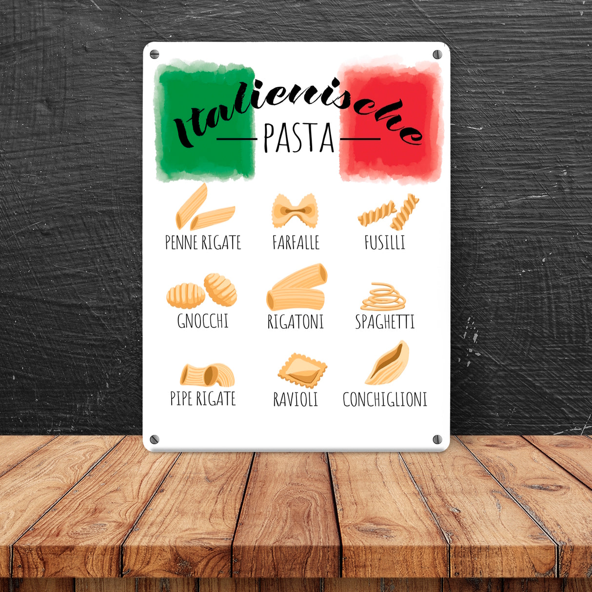Italienische Pasta Metallschild