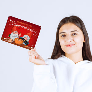 Willkommen in der Weihnachtsbäckerei Metallschild