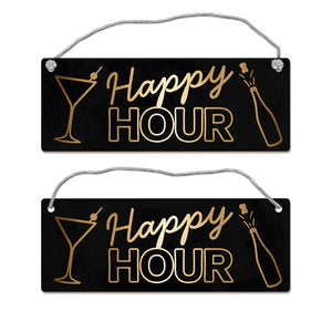 Happy Hour Wendeschild mit Kordel