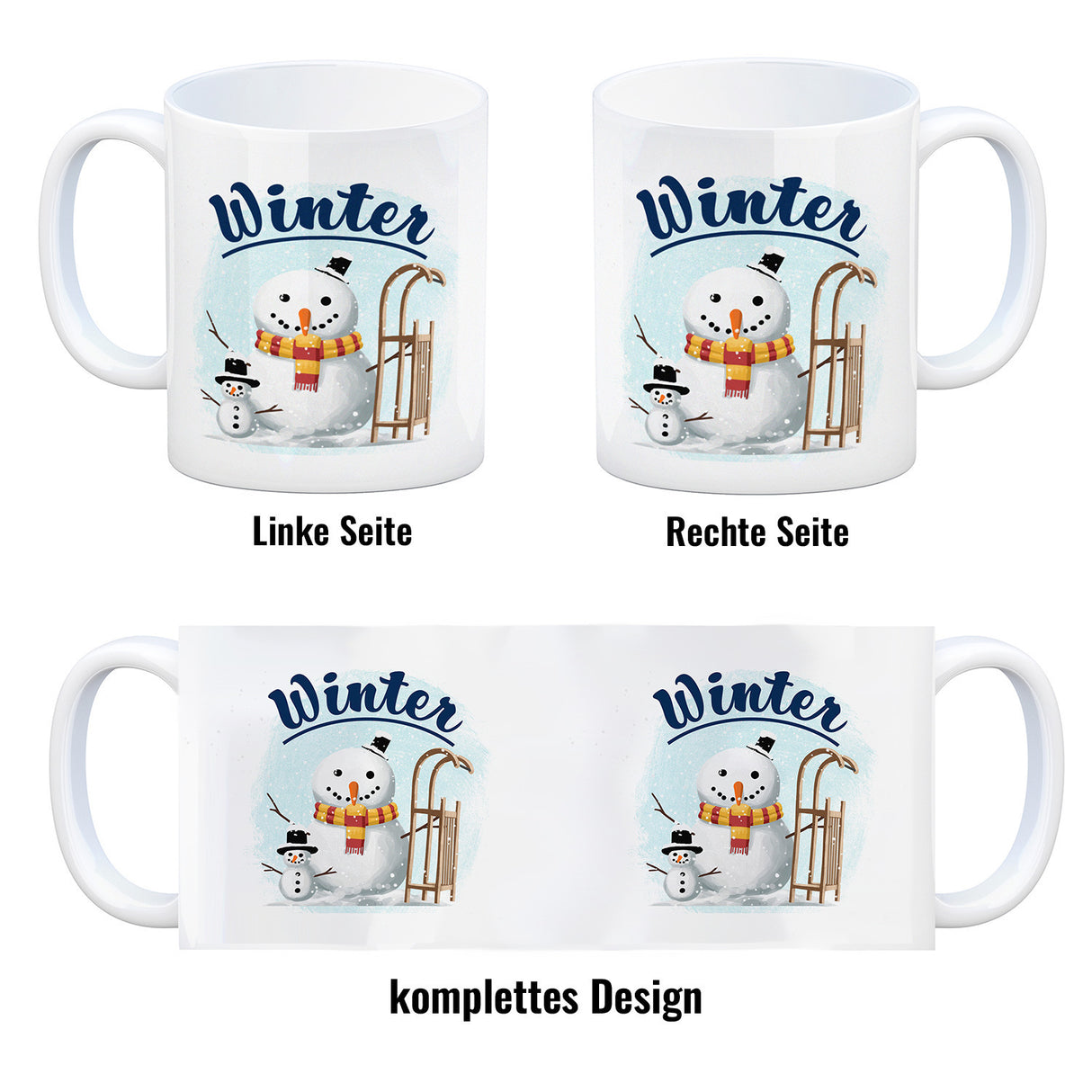 Winter Schneemann Kaffeebecher