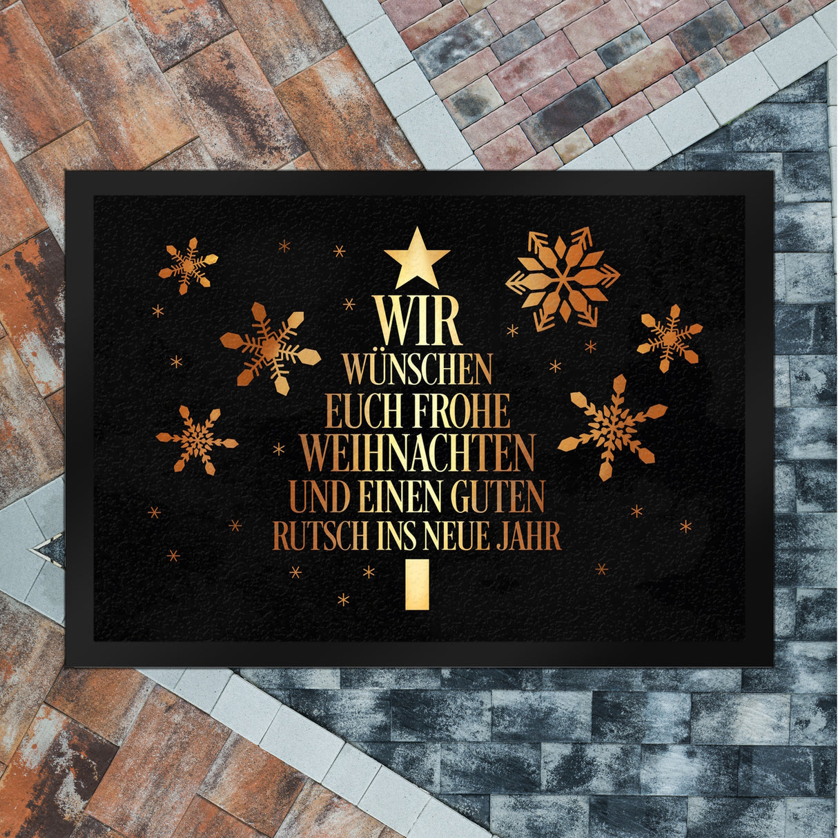 Frohe Weihnachten & einen guten Rutsch Christbaum Fußmatte