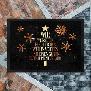 Frohe Weihnachten & einen guten Rutsch Christbaum Fußmatte