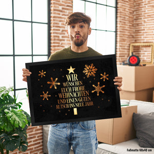 Frohe Weihnachten & einen guten Rutsch Christbaum Fußmatte