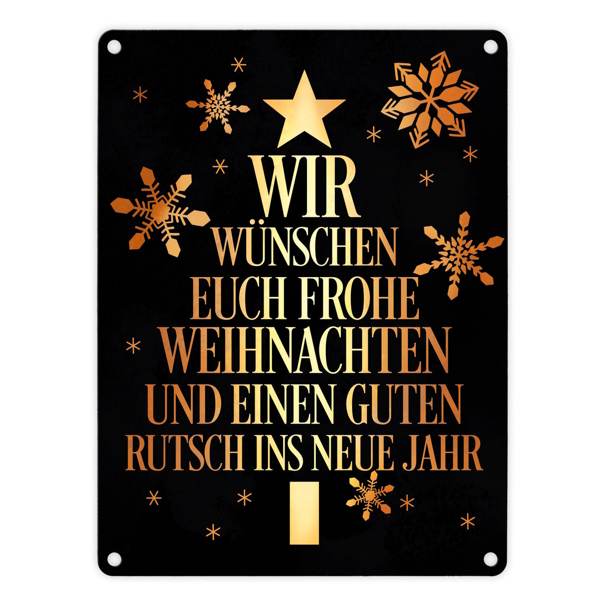 Frohe Weihnachten & einen guten Rutsch Christbaum Metallschild