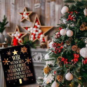 Frohe Weihnachten & einen guten Rutsch Christbaum Metallschild