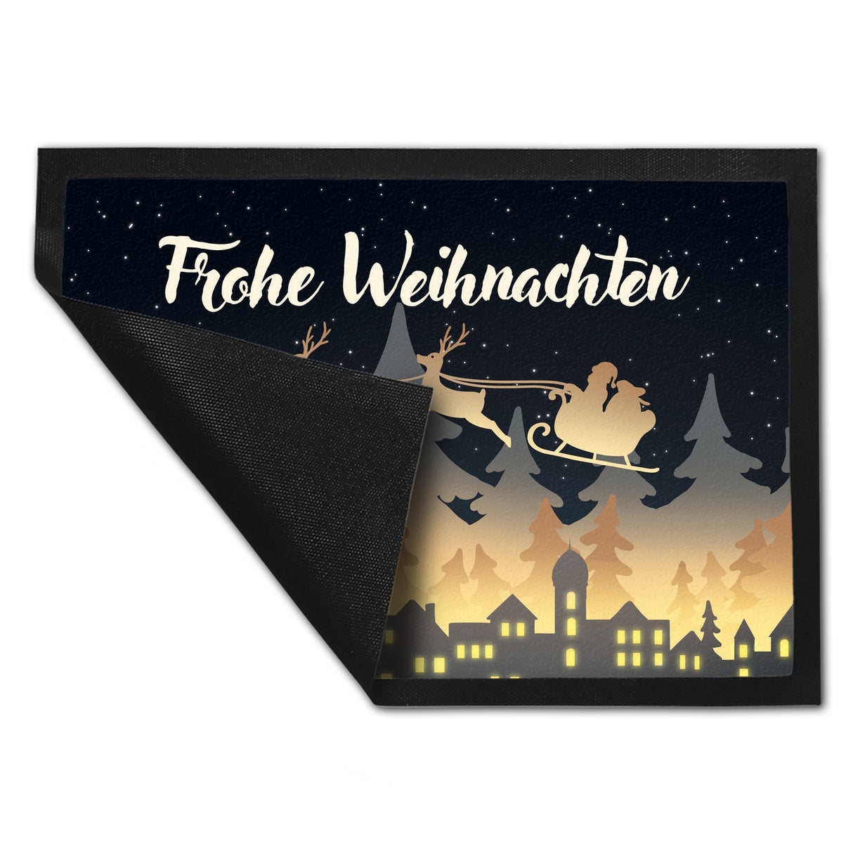Frohe Weihnachten Skyline Fußmatte