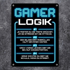 Gamer Logik Metallschild