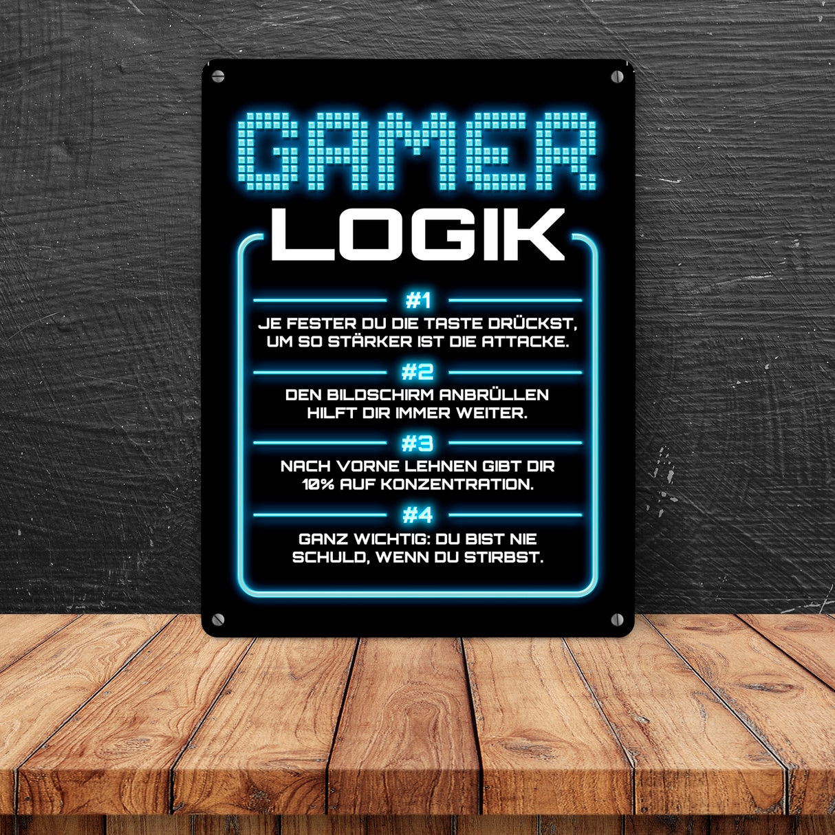 Gamer Logik Metallschild