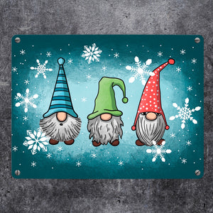 Weihnachts-Wichtel Metallschild