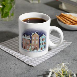 Winterlandschaft Kleinstadt Kaffeebecher
