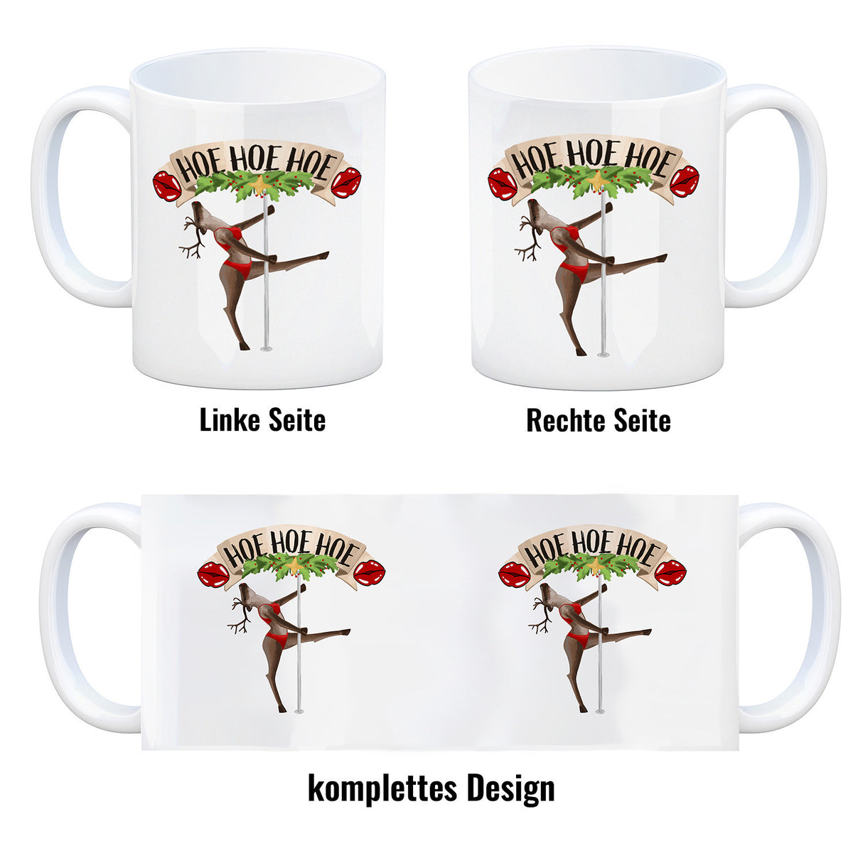 Hoe Hoe Hoe sexy Tänzerin Kaffeebecher zu Weihnachten