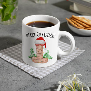 Merry Christmas Penis mit Weihnachtsmütze Kaffeebecher