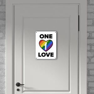 One Love Regenbogen Metallschild
