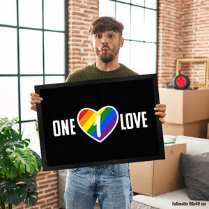 One Love Regenbogen Fußmatte