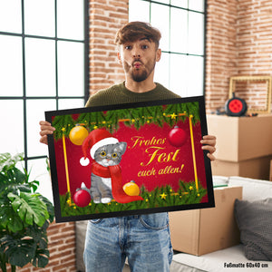 Frohes Fest Katze Fußmatte zu Weihnachten