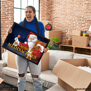 Frohe Weihnachten mit Weihnachtsmann Fußmatte