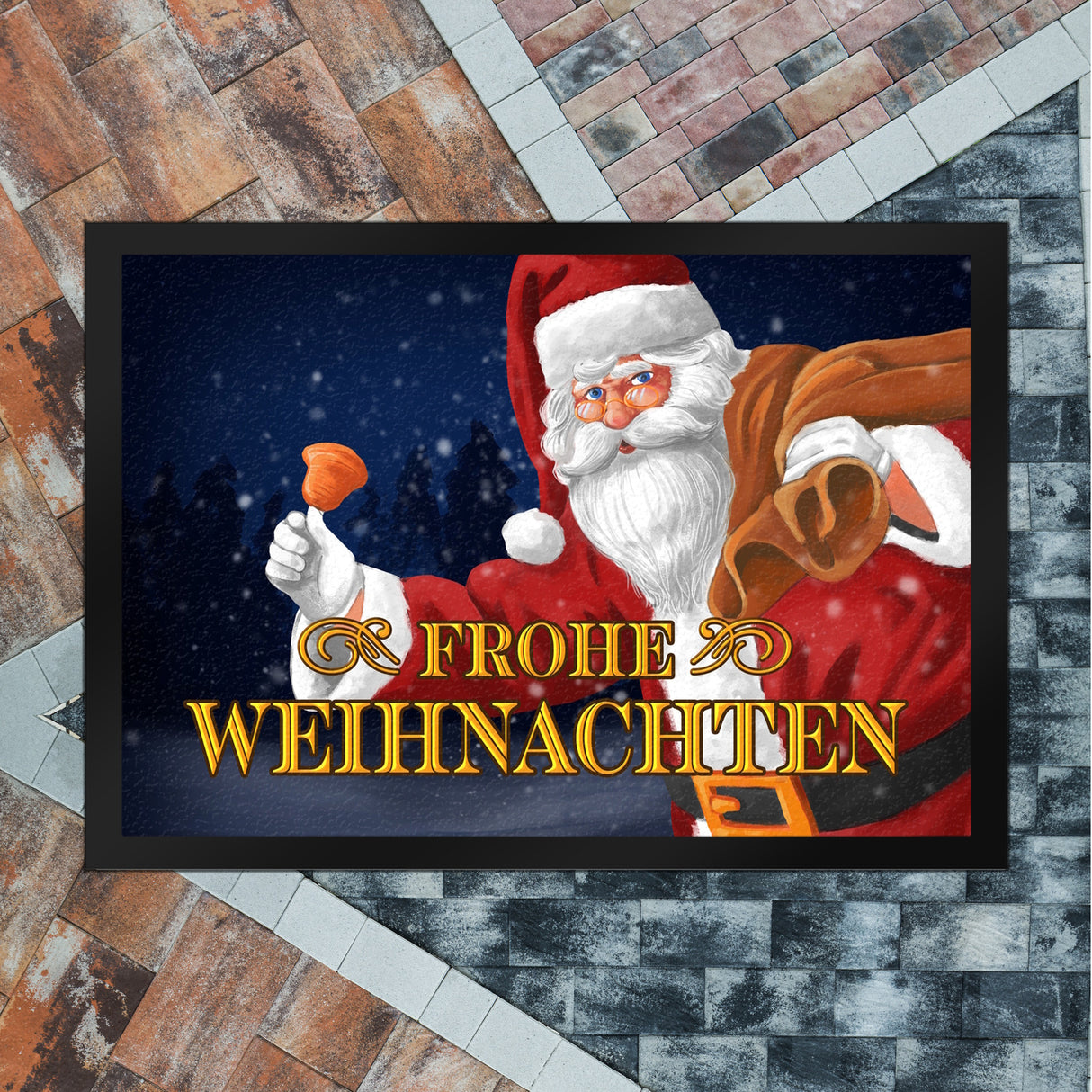 Frohe Weihnachten mit Weihnachtsmann Fußmatte