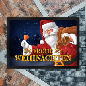 Frohe Weihnachten mit Weihnachtsmann Fußmatte