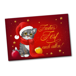 Frohes Fest mit Katze Souvenir Magnet zu Weihnachten
