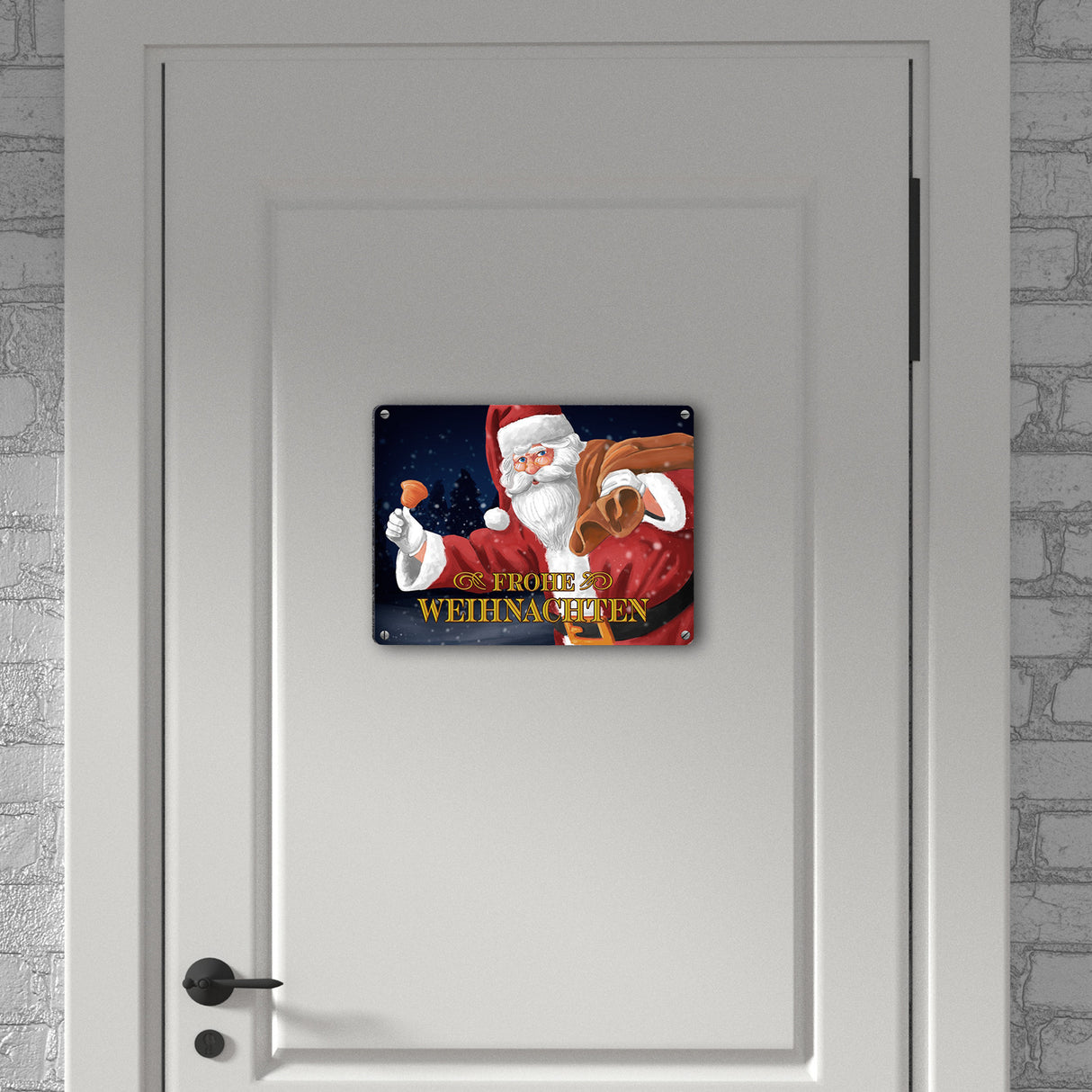 Frohe Weihnachten Weihnachtsmann Metallschild