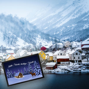 Schöne Winterlandschaft bei Nacht Fußmatte