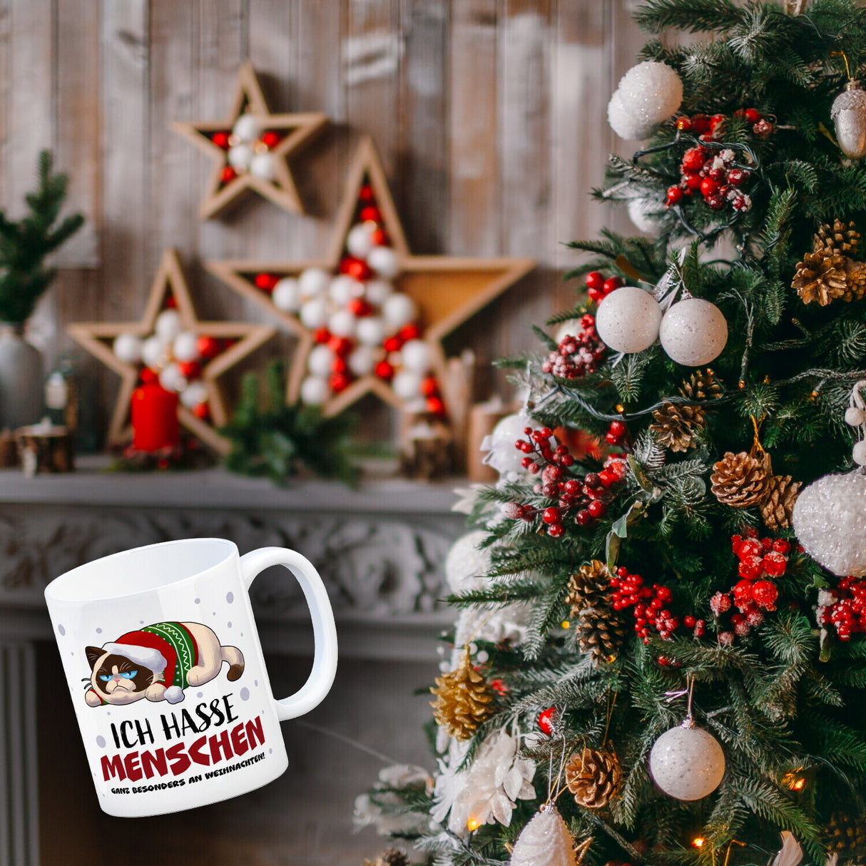Ich hasse Menschen – ganz besonders an Weihnachten Kaffeebecher