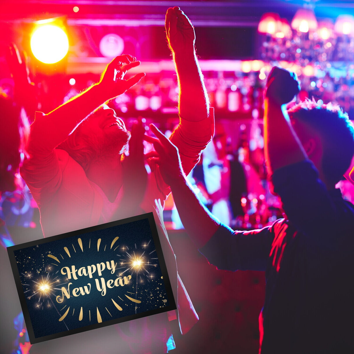 Wunderkerzen Happy New Year Fußmatte