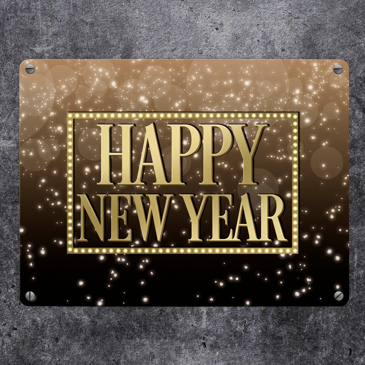 Happy New Year Metallschild