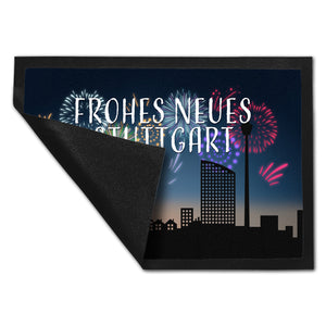 Frohes Neues Stuttgart Fußmatte in 35x50 cm