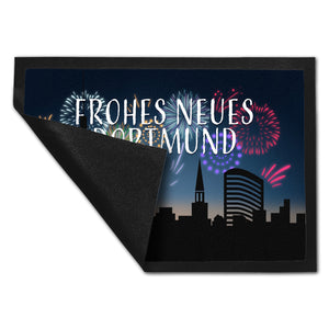 Frohes Neues Dortmund Fußmatte in 35x50 cm