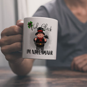 Viel Glück Kaffeebecher mit Schornsteinfeger