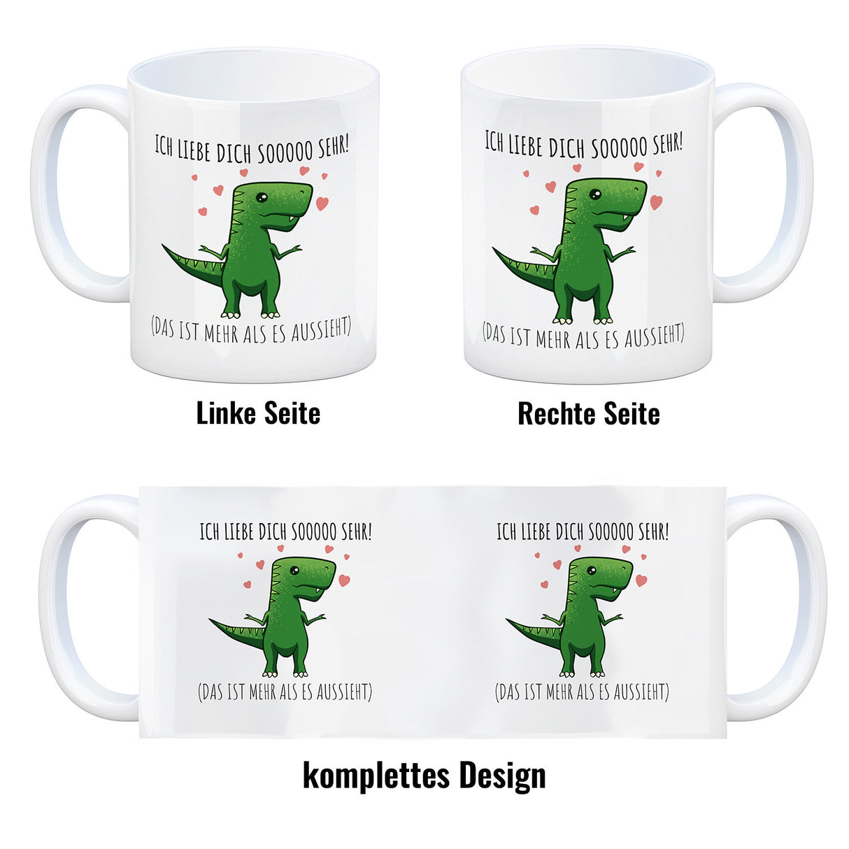Ich liebe dich sooo sehr! T-Rex Dinosaurier Kaffeebecher