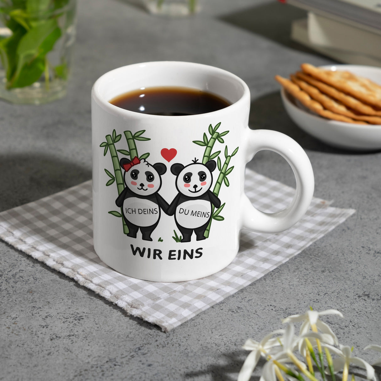 Ich Deins du meins Wir eins Pandabären Kaffeebecher