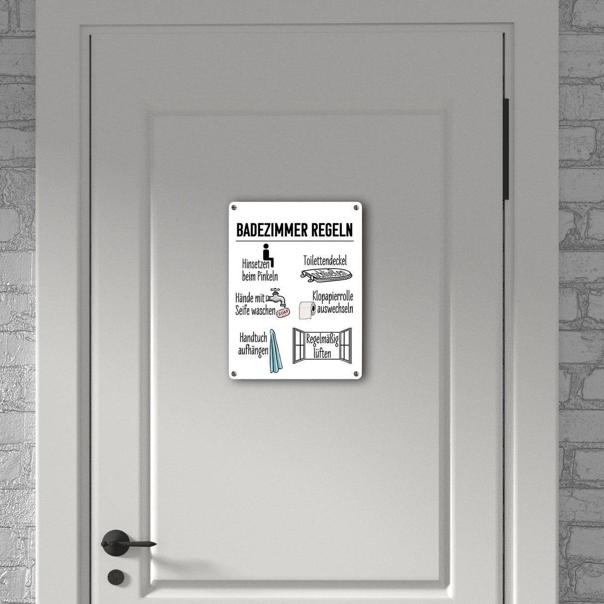 Badezimmer Regeln für ein hygienischeres Bad Metallschild