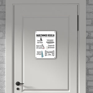Badezimmer Regeln für ein hygienischeres Bad Metallschild