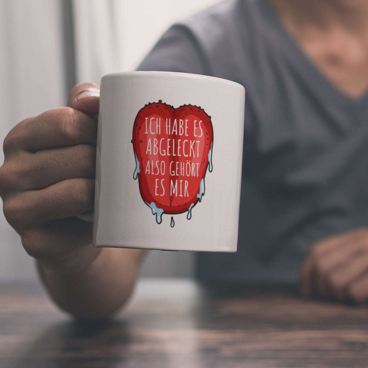 Ich habe es abgeleckt also gehört es mir Kaffeebecher