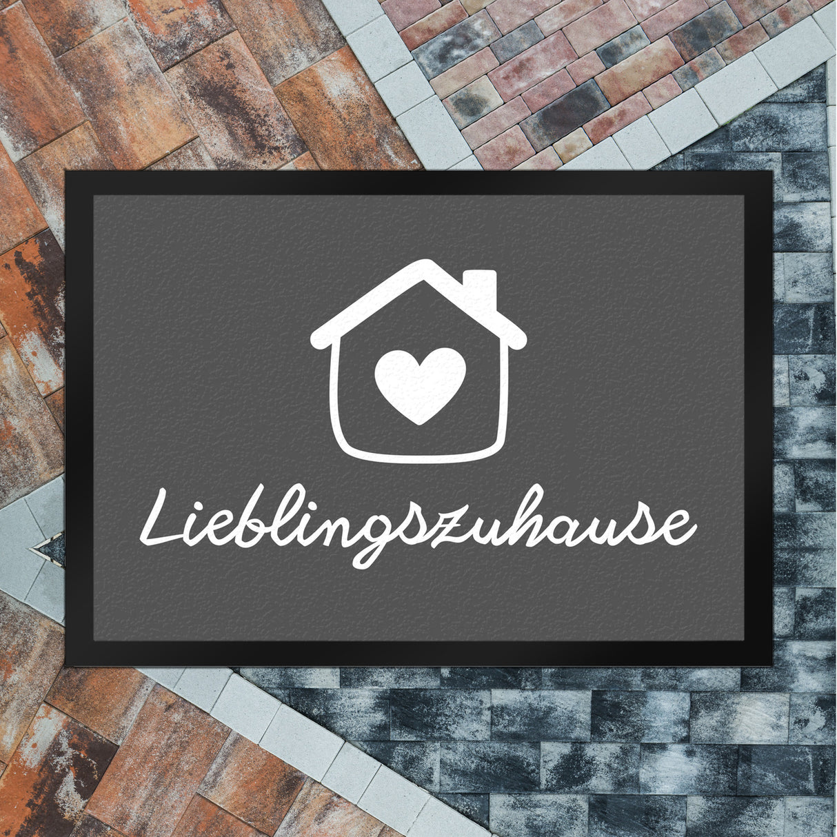 Lieblingszuhause Fußmatte in 35x50 cm mit Haus und Herz