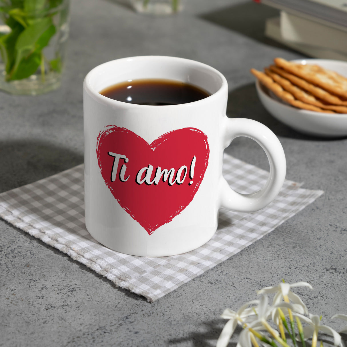 Ti amo! Kaffeebecher mit Herz Motiv